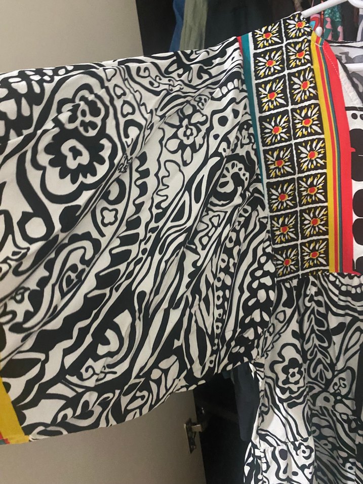 Bohem Çok Renkli Desenli Uzun Elbise - Görsel 3