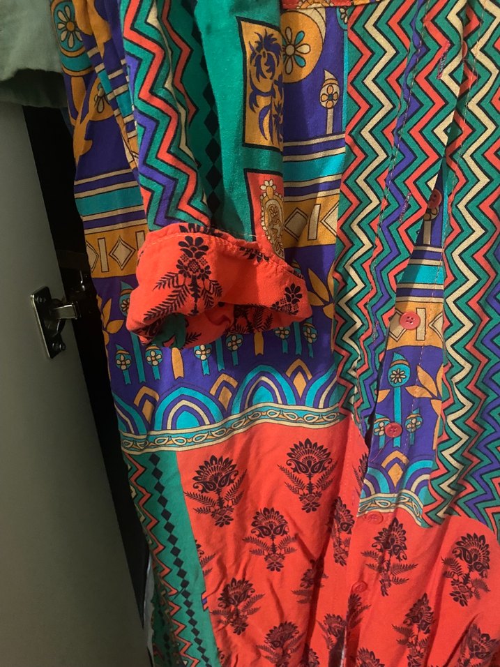 Renkli Bohem Uzun Elbise - Görsel 2