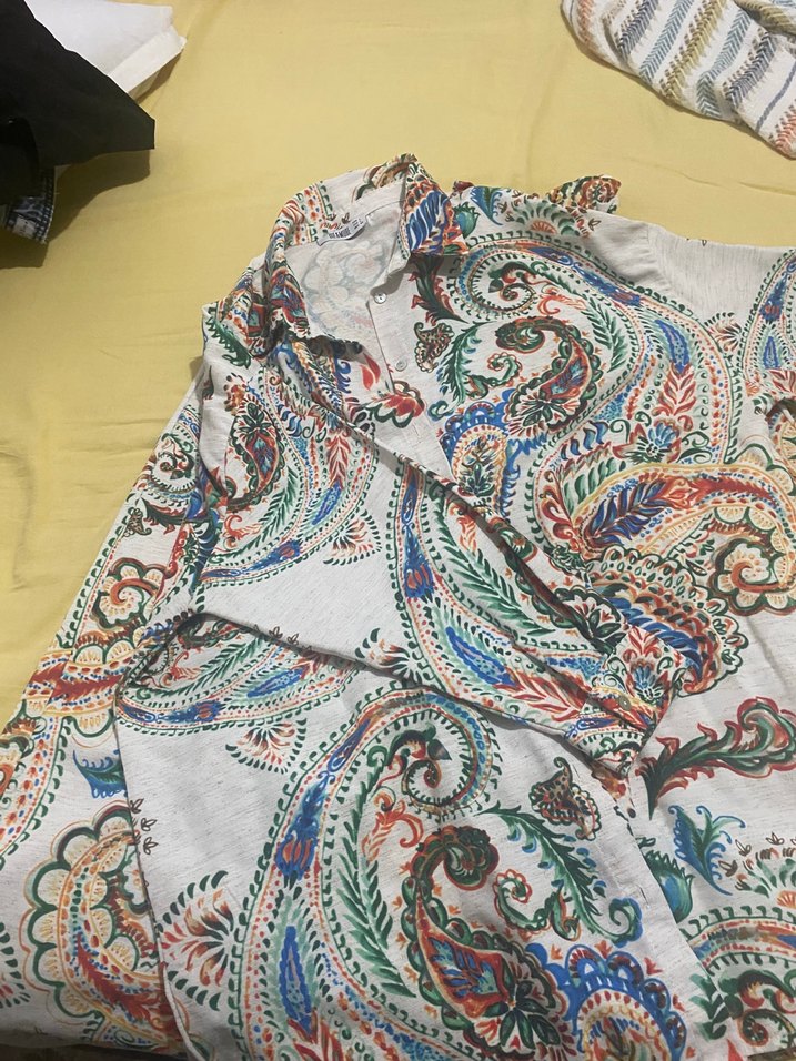 Bohem Desenli Uzun Kollu Gömlek Pantolon takım - Görsel 2