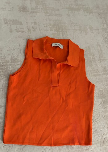 Koton Turuncu Kolsuz Polo Yaka Kadın Yelek