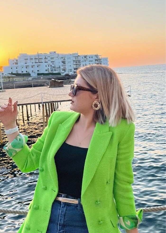 Zara yeşil blazer ceket - Görsel 2
