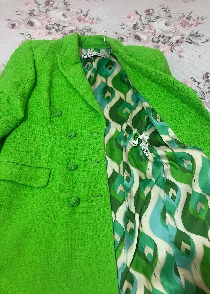 Zara yeşil blazer ceket - Görsel 3