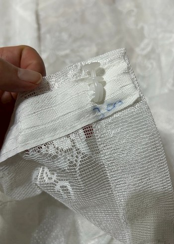 Nakışlı Beyaz Gri Desenli Tül Perde - Görsel 9