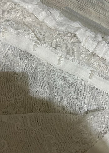 Nakışlı Beyaz Gri Desenli Tül Perde - Görsel 11