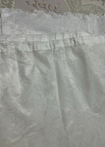 Nakışlı Beyaz Gri Desenli Tül Perde - Görsel 3