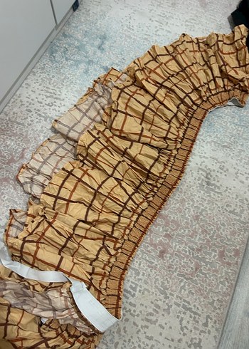 Bej Bohem Tarzı Desensiz Tül Perde - Görsel 7