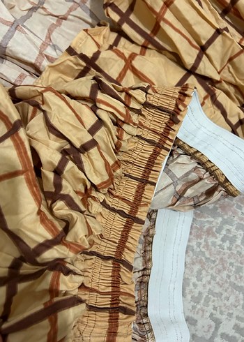 Bej Bohem Tarzı Desensiz Tül Perde - Görsel 6