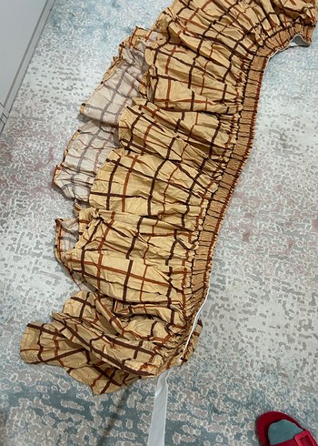 Bej Bohem Tarzı Desensiz Tül Perde - Görsel 4