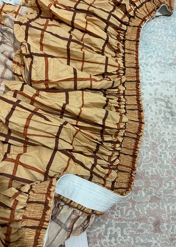 Bej Bohem Tarzı Desensiz Tül Perde - Görsel 3