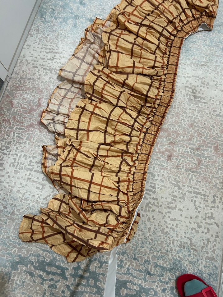 Bej Bohem Tarzı Desensiz Tül Perde - Görsel 4