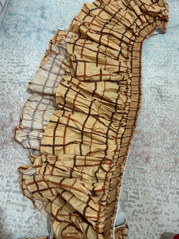 Bej Bohem Tarzı Desensiz Tül Perde - Görsel 2