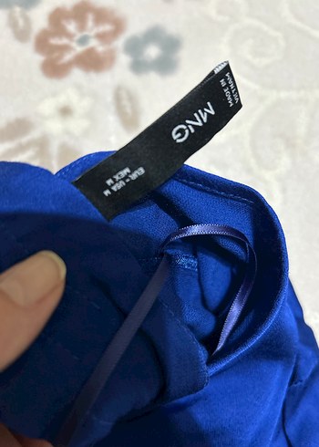 Uzun Kollu V Yaka Mini Mavi Tulum - Görsel 9