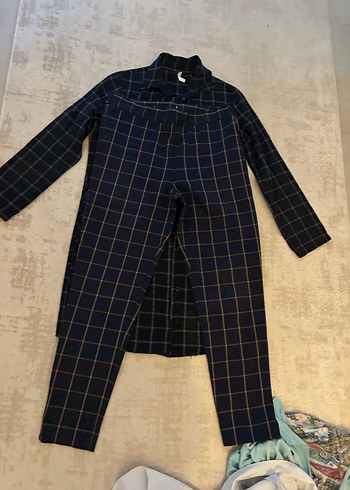 Erkek Lacivert Kareli Kısa Kollu Pijama Takımı - Görsel 2