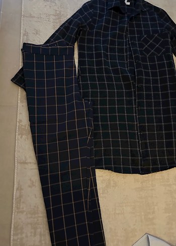 Erkek Lacivert Kareli Kısa Kollu Pijama Takımı - Görsel 4