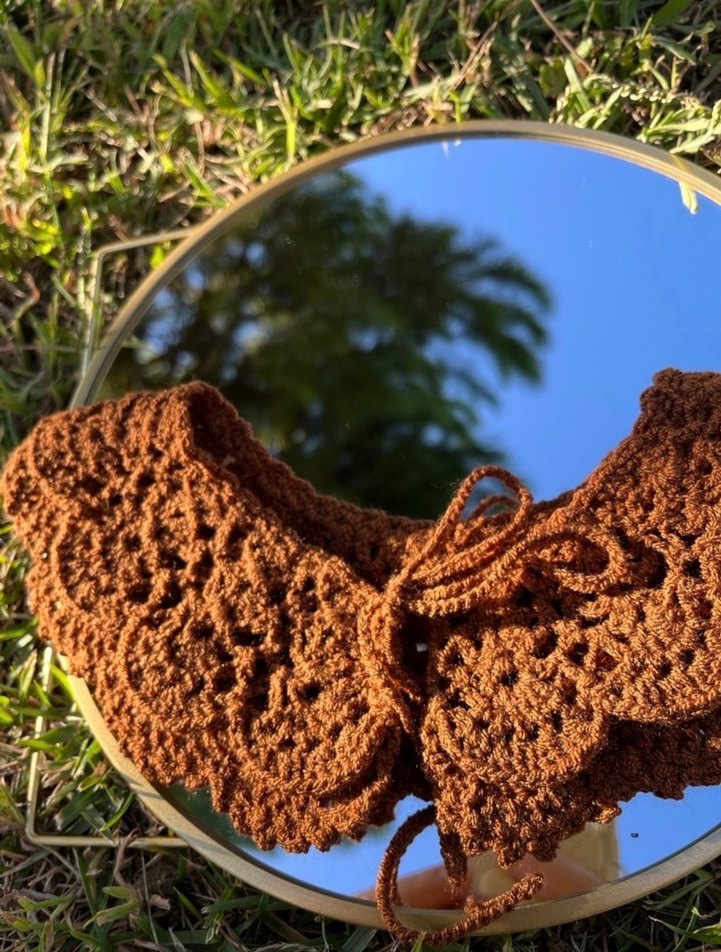 Dantel Detaylı Kahverengi yakalık - Görsel 2