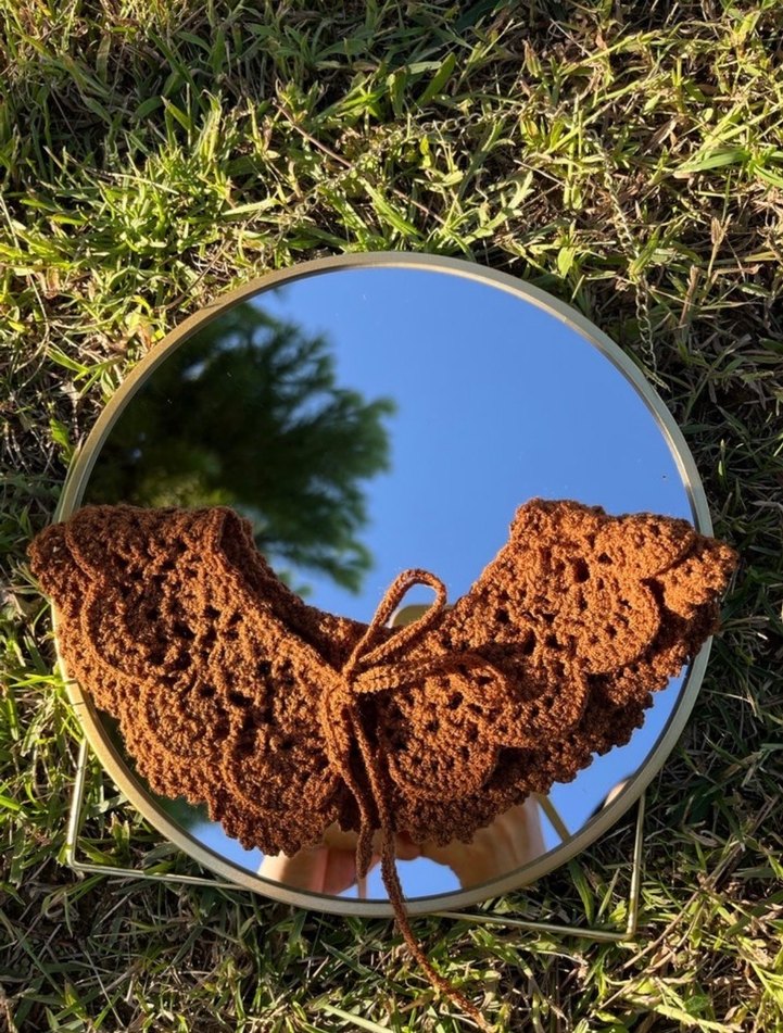 Dantel Detaylı Kahverengi yakalık - Görsel 4