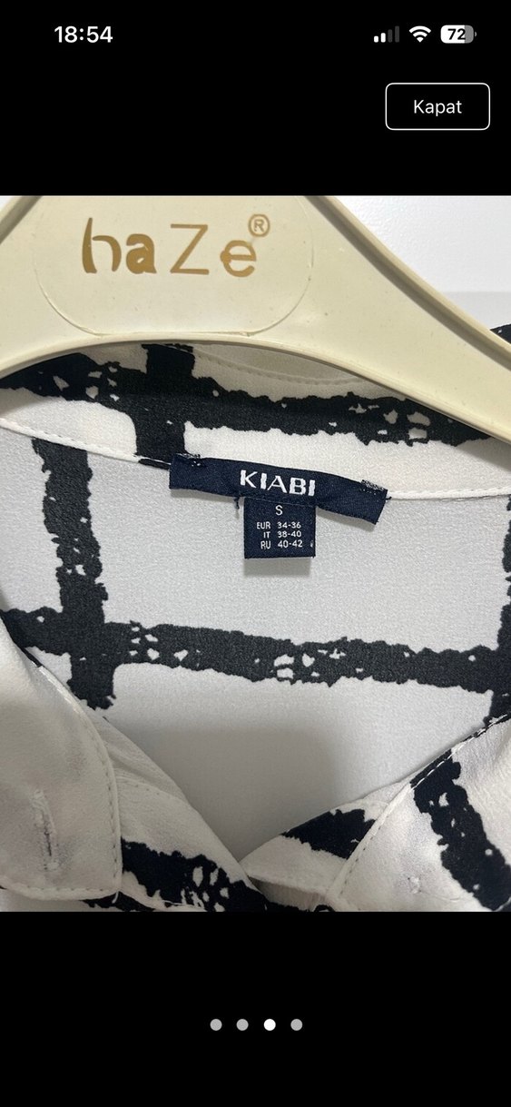 Beyaz Gri Ekose Desenli Uzun Tunik - Görsel 3