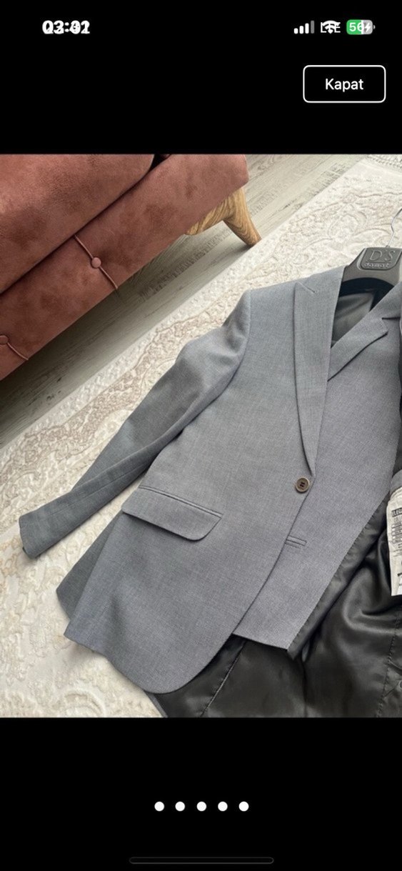 Gri Regular Fit Düğmeli Damat Takımı - Görsel 5