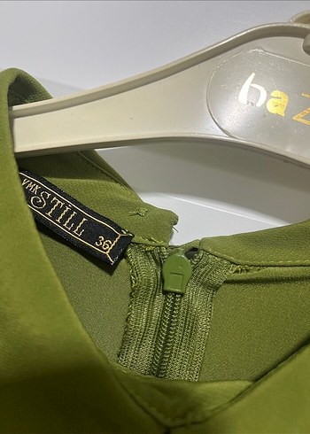 Kadın Haki Renk Fırfırlı Uzun Kollu Gömlek - Görsel 3