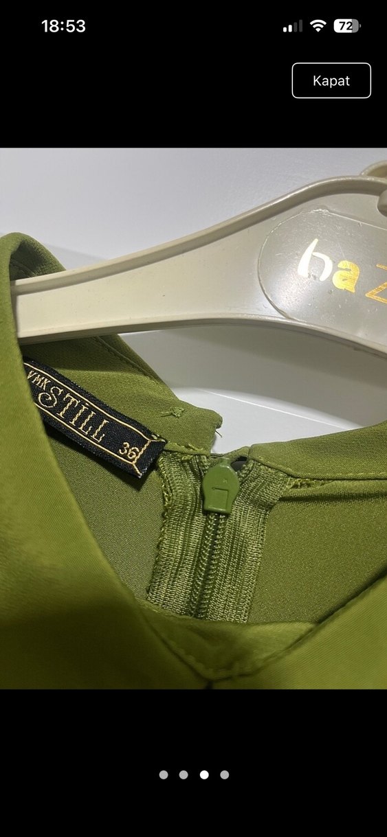 Kadın Haki Renk Fırfırlı Uzun Kollu Gömlek - Görsel 3