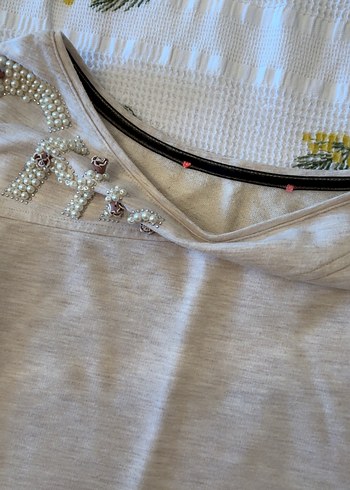 s Beden Bej Drape Detaylı Asimetrik Mini Bluz