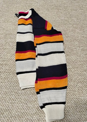 Çizgili Triko Kadın Kazak sıfır ürun - Görsel 3