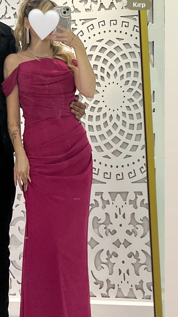 Fuşya abiye elbise - Görsel 2