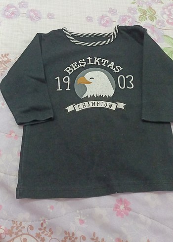 Gri Erkek Çocuk Beşiktaş Baskılı Sweatshirt