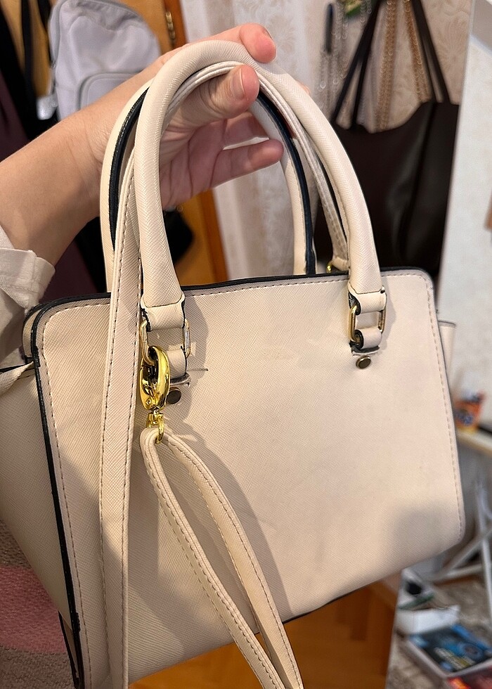 Michel Kors Krem Çanta - Görsel 4