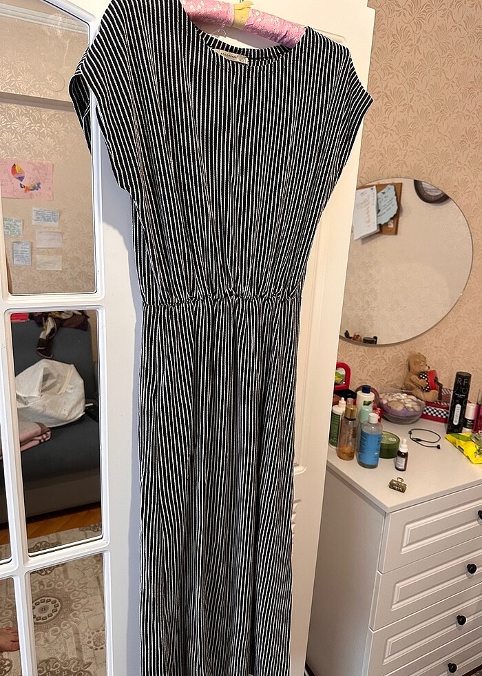 Çizgili Uzun elbise - Görsel 3