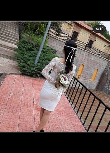 s Beden Nikah elbisesi. Beyaz kısa elbise. 