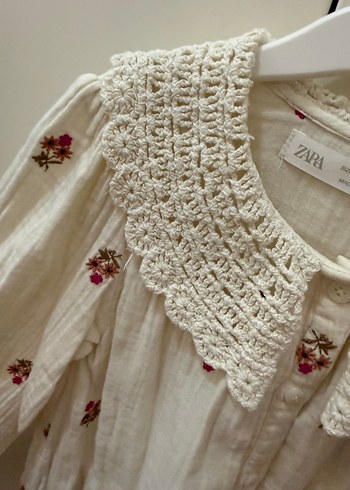 Kız Çocuk İşlemeli Pamuklu Gömlek - Görsel 5