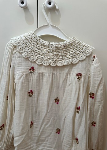 Kız Çocuk İşlemeli Pamuklu Gömlek - Görsel 7