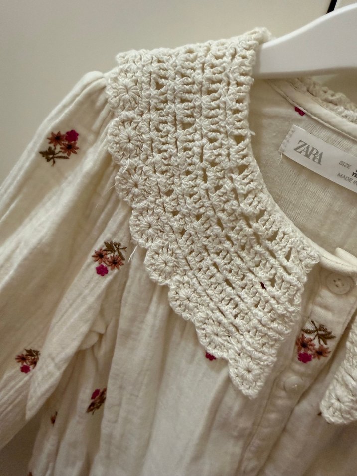 Kız Çocuk İşlemeli Pamuklu Gömlek - Görsel 5