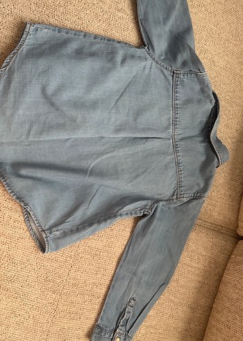 Kız Çocuk Denim Gömlek, Uzun Kollu, Düğmeli - Görsel 3