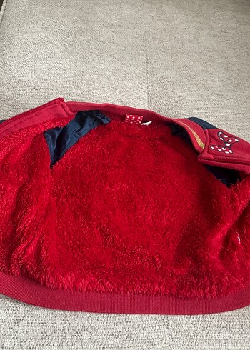 Kırmızı Nakışlı kız Çocuk Fermuarlı Ceket - Görsel 3