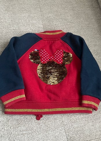 Kırmızı Nakışlı kız Çocuk Fermuarlı Ceket - Görsel 4