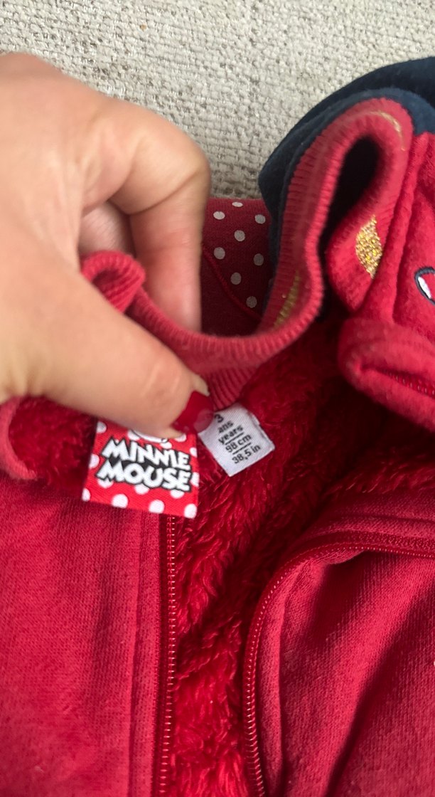 Kırmızı Nakışlı kız Çocuk Fermuarlı Ceket - Görsel 2