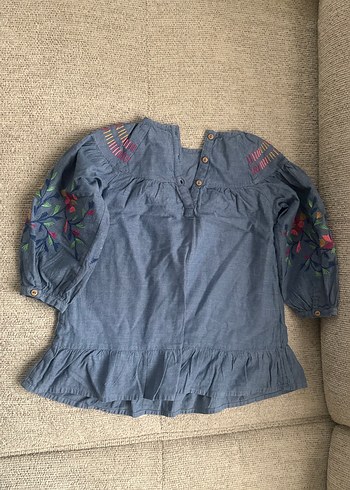 Nakışlı Uzun Kollu Kız Çocuk Elbise - Görsel 3