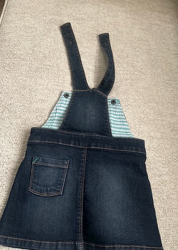 Kız Çocuk Kot Askılı Elbise - Görsel 4