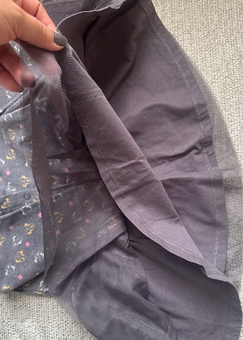 Gri Uzun Kollu Kız Elbise Fırfırlı - Görsel 4