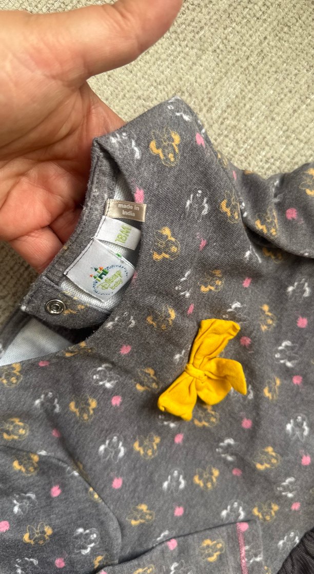 Gri Uzun Kollu Kız Elbise Fırfırlı - Görsel 2