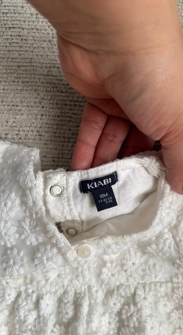 Kız Çocuk Beyaz Dantel Nakışlı Elbise - Görsel 3