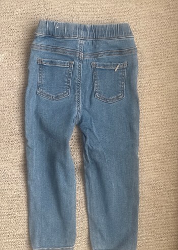 Kız Çocuk Mavi Elastik Bel Denim tayt - Görsel 2