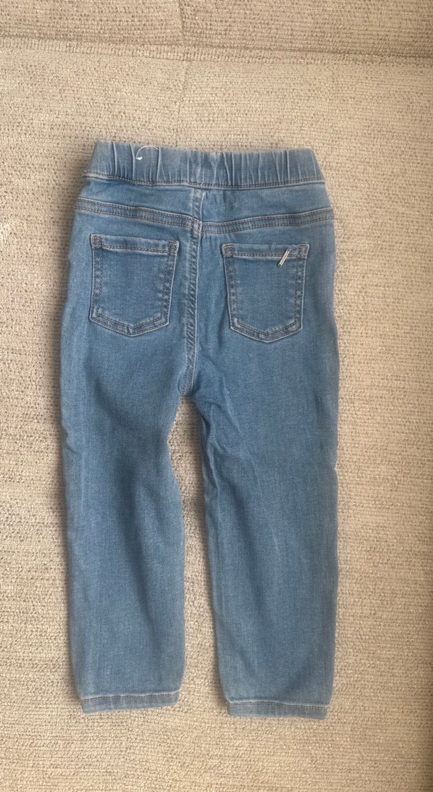 Kız Çocuk Mavi Elastik Bel Denim tayt - Görsel 2