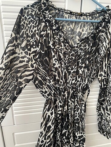 m Beden Zebra elbise