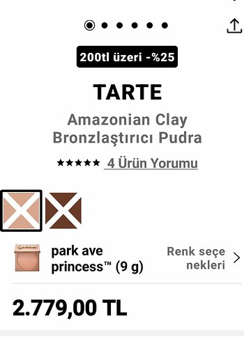Tarte Amazonian Clay Bronzlaştırıcı Pudra
Park Ave Princess - Görsel 4