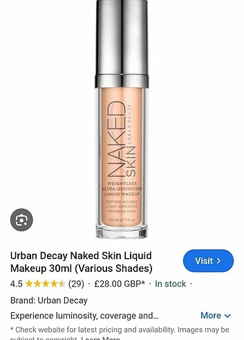 Urban Decay Naked Skin Liquid Makeup 30ml Shade 8.0