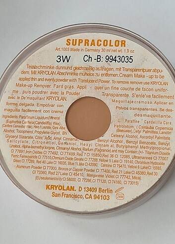 Beden Kryolan Supracolor 3W Yüksek Kapatıcı