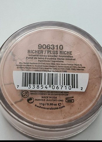 Fresh Minerals Mineral Loose Powder Foundation 11 g Richer Plus - Görsel 6